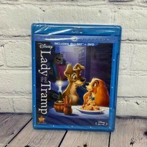 New Blu Ray + DVD Kids Movie Disney Lady and The Tramp Diamond Edition 2 Disc